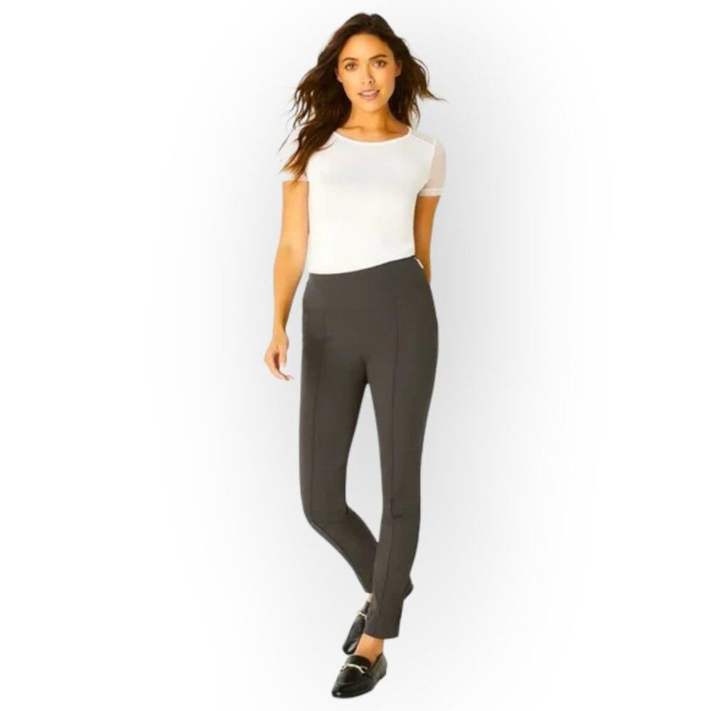 Anatomie Sonia Curvy High Rise Side Zip Travel Pant SIZE XL 37x32 Dark Gray NWT